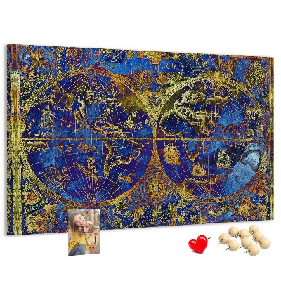 Nástenka Staroveká mapa sveta v sýtych farbách