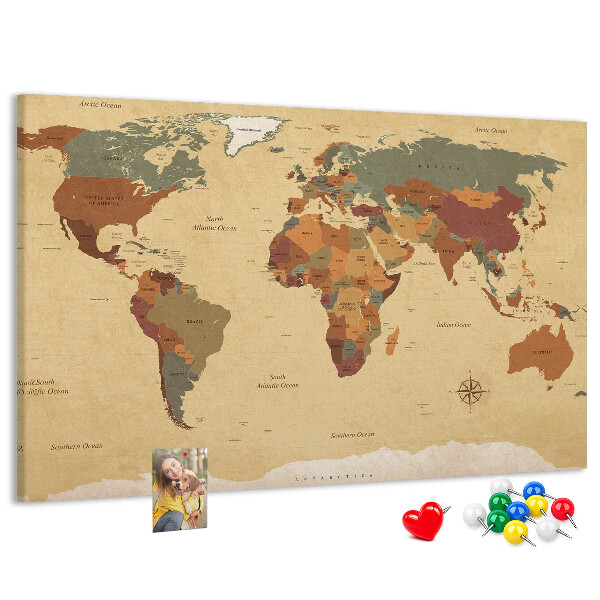 Nástenka Mapa starovekého sveta v tlmených farbách