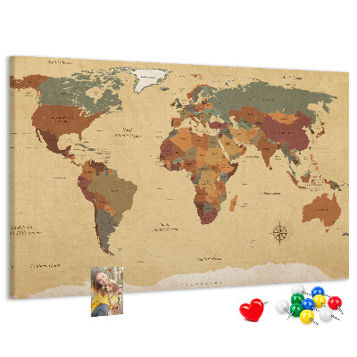 Nástenka Mapa starovekého sveta v tlmených farbách