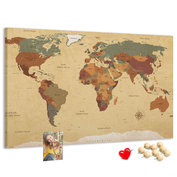 Nástenka Mapa starovekého sveta v tlmených farbách
