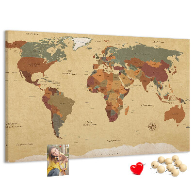 Nástenka Mapa starovekého sveta v tlmených farbách