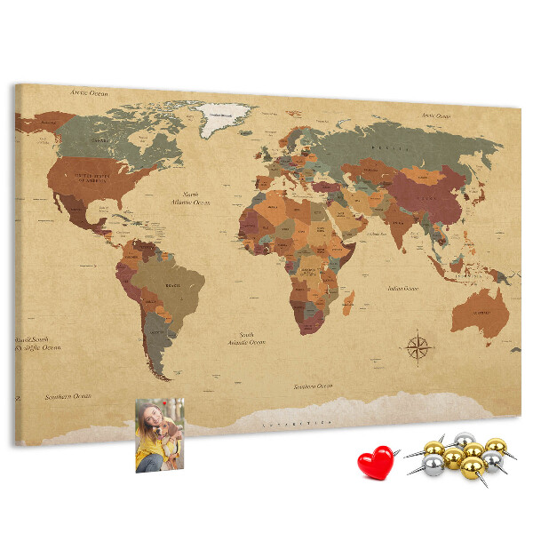 Nástenka Mapa starovekého sveta v tlmených farbách