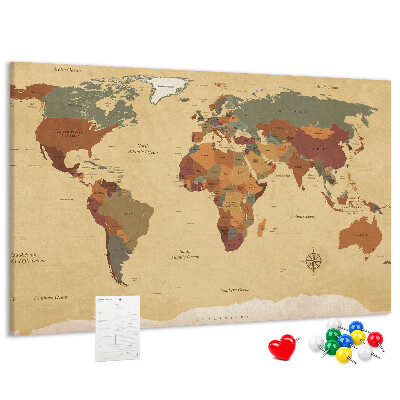 Nástenka Mapa starovekého sveta v tlmených farbách