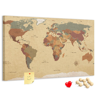 Nástenka Mapa starovekého sveta v tlmených farbách