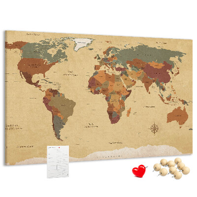Nástenka Mapa starovekého sveta v tlmených farbách