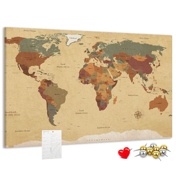 Nástenka Mapa starovekého sveta v tlmených farbách