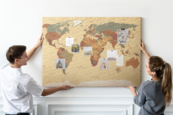 Nástenka Mapa starovekého sveta v tlmených farbách