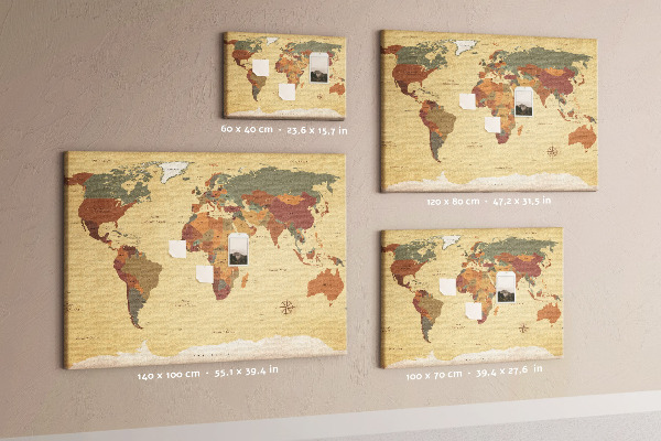 Nástenka Mapa starovekého sveta v tlmených farbách