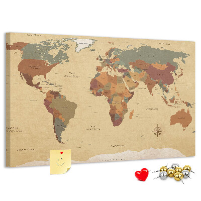 Nástenka Mapa starovekého sveta v tlmených farbách