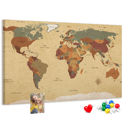 Nástenka Mapa starovekého sveta v tlmených farbách