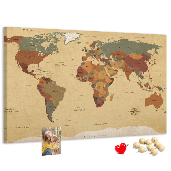 Nástenka Mapa starovekého sveta v tlmených farbách