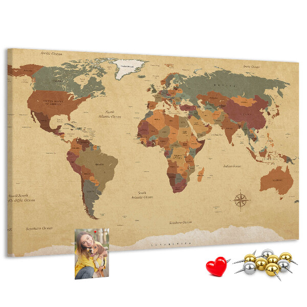 Nástenka Mapa starovekého sveta v tlmených farbách