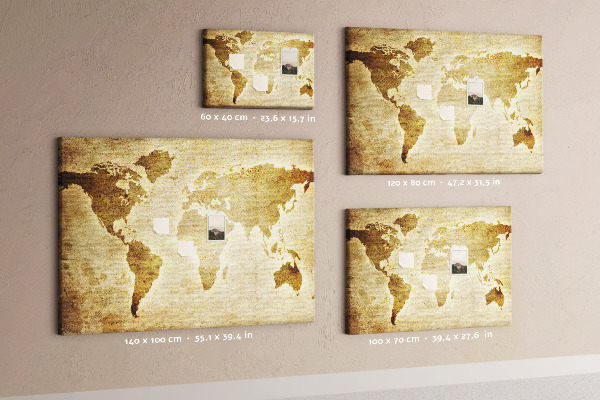 Korková nástenka na stenu Mapa starovekého sveta v sépiovom odtieni.