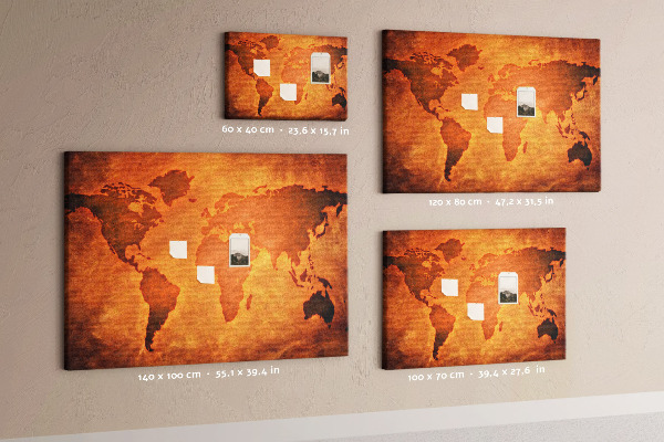 Nástenka Mapa starovekého sveta na hnedom pozadí