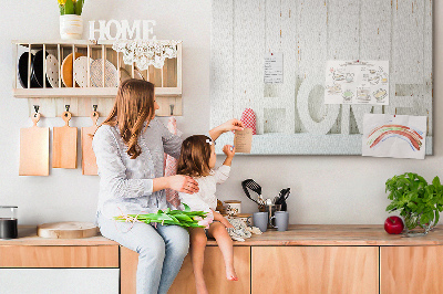 Korková tabuľa Štýlový nápis HOME na bielom pozadí