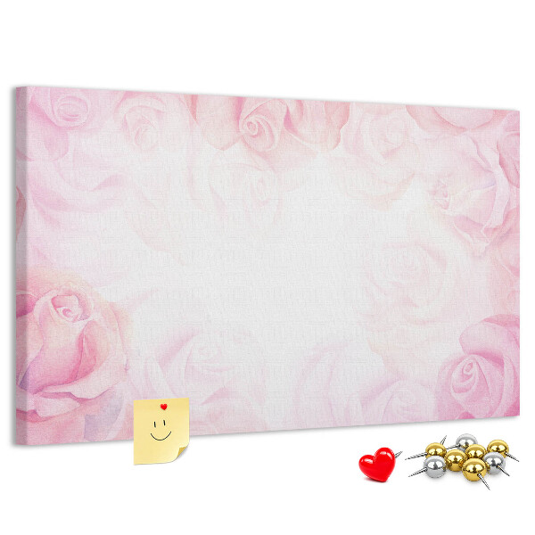 Korková tabuľa Jemné ružové ruže na pozadí.