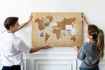 Korková tabuľa Mapa starovekého sveta v hnedých tónoch