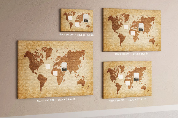 Korková tabuľa Mapa starovekého sveta v hnedých tónoch