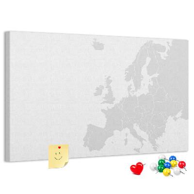 Nástenka Mapa Európy na označenie miest