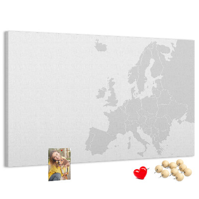 Nástenka Mapa Európy na označenie miest