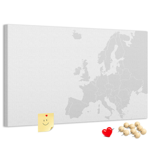 Nástenka Mapa Európy na označenie miest