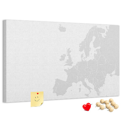 Nástenka Mapa Európy na označenie miest