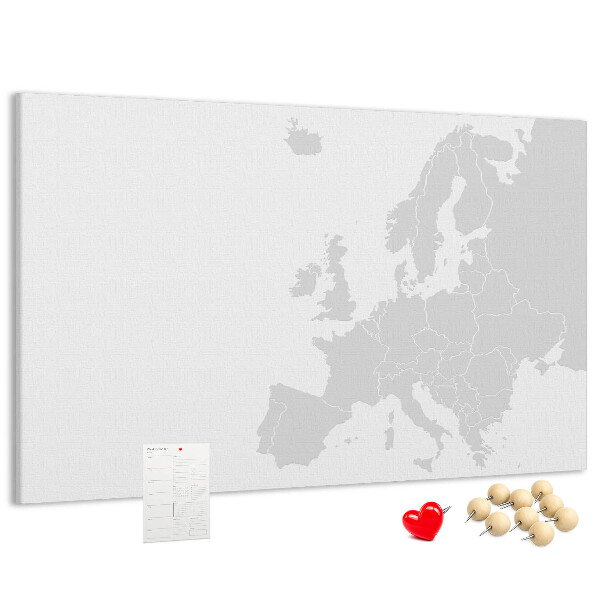 Nástenka Mapa Európy na označenie miest