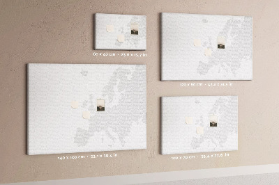 Nástenka Mapa Európy na označenie miest