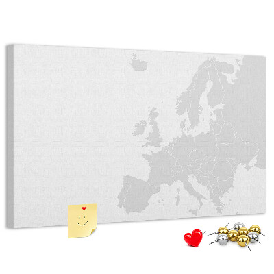 Nástenka Mapa Európy na označenie miest