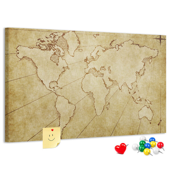 Nástenka Mapa starovekého sveta s kontinentmi