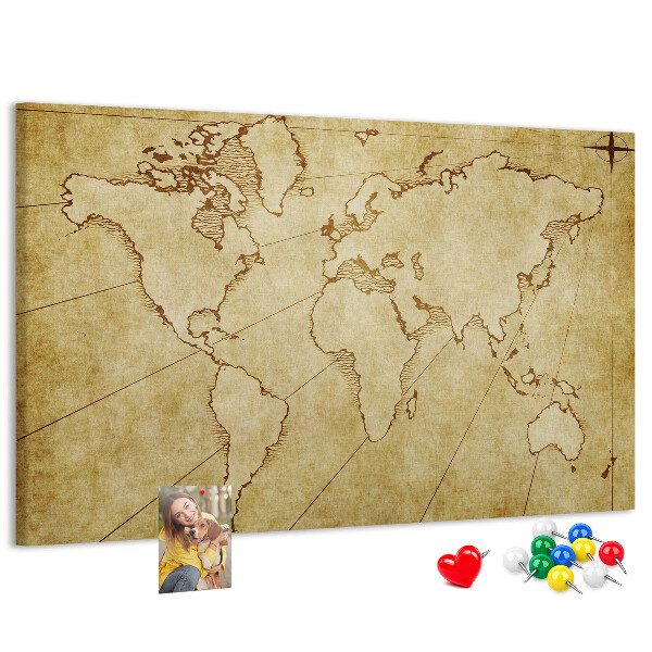 Nástenka Mapa starovekého sveta s kontinentmi