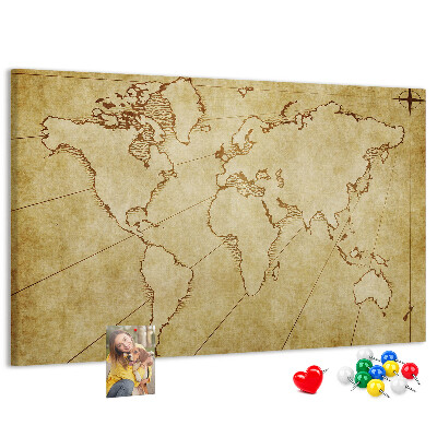 Nástenka Mapa starovekého sveta s kontinentmi