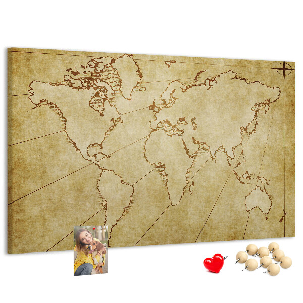 Nástenka Mapa starovekého sveta s kontinentmi