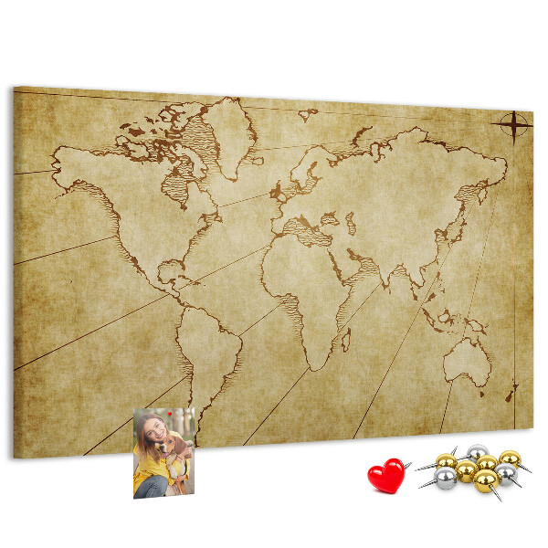 Nástenka Mapa starovekého sveta s kontinentmi