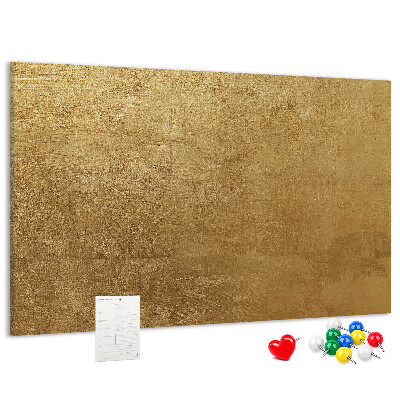 Korková tabuľa Zlatá textúra s minimalistickým štýlom.