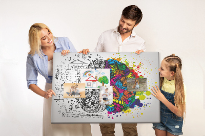 Korková tabuľa Mozog a kreativita v farebnej harmónii