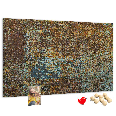 Nástenka Hrdzavý povrch s modrými akcentmi