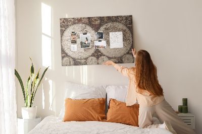 Korková nástenka na stenu Mapa starovekého sveta s geografickými detailmi