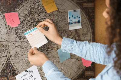 Korková nástenka na stenu Mapa starovekého sveta s geografickými detailmi