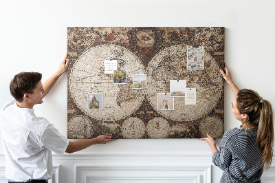 Korková nástenka na stenu Mapa starovekého sveta s geografickými detailmi