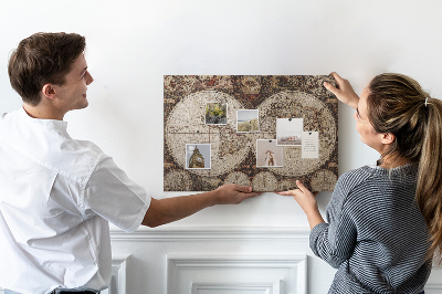 Korková nástenka na stenu Mapa starovekého sveta s geografickými detailmi