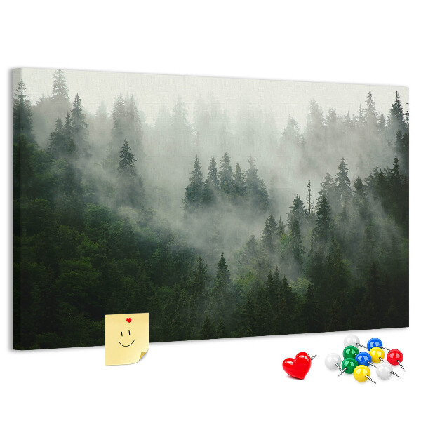 Korková tabuľa Hmlistý les s tajomnou atmosférou.