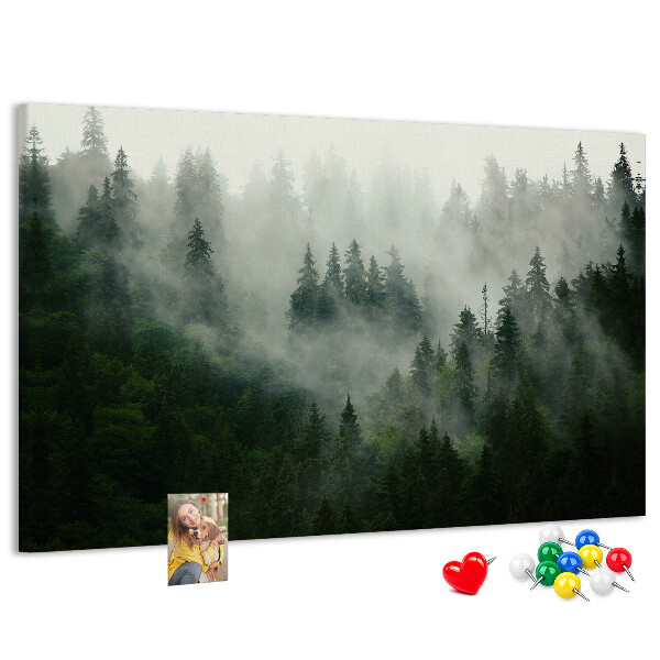 Korková tabuľa Hmlistý les s tajomnou atmosférou.