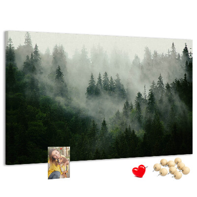 Korková tabuľa Hmlistý les s tajomnou atmosférou.