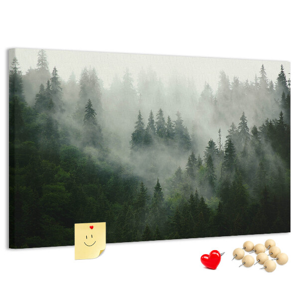 Korková tabuľa Hmlistý les s tajomnou atmosférou.