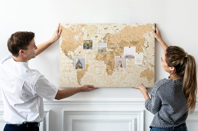 Korková tabuľa Mapa starovekého sveta v odtieňoch hnedej