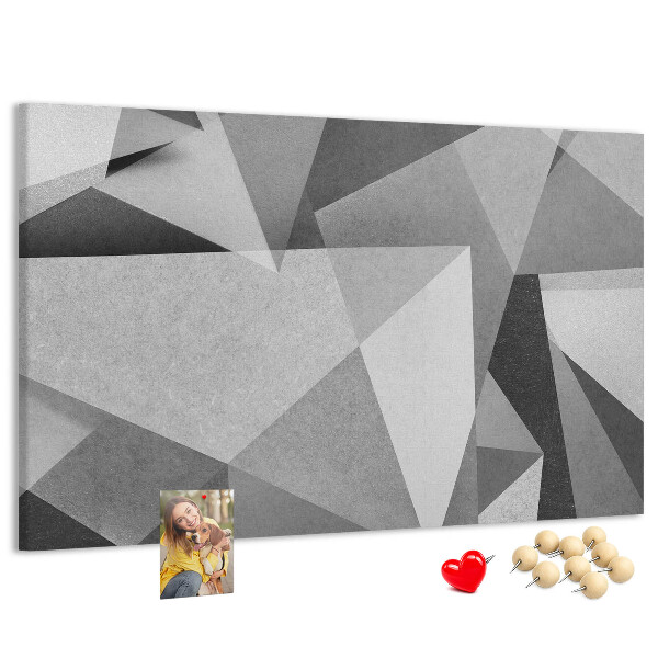 Nástenka Abstraktné sivé a čierne geometrické tvary