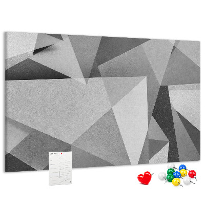 Nástenka Abstraktné sivé a čierne geometrické tvary