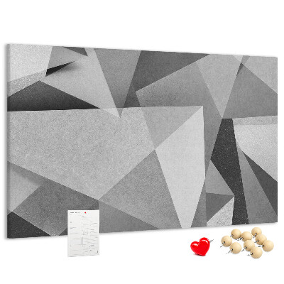 Nástenka Abstraktné sivé a čierne geometrické tvary