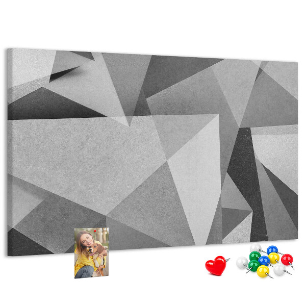 Nástenka Abstraktné sivé a čierne geometrické tvary